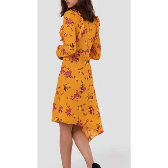 NA-KD Tangerine Floral dream Asymmetric Dress size 2 NEW - Picture 6 of 7